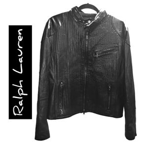 Ralph Lauren Black Leather Moto Jacket Women’s M